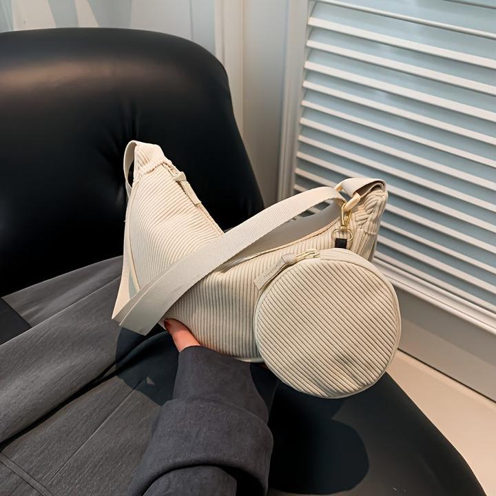 Produktbild Only-Bags.Store Casual Minimalist Solid Farbe Umhängetasche, All-Match Crescent Crossbody Bag mit hängenden Mini