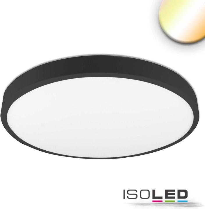 Isoled LED Deckenleuchte PRO schwarz, 36W, rund, 500mm, ColorSwitch 2700/3000/4000K, dimmbar