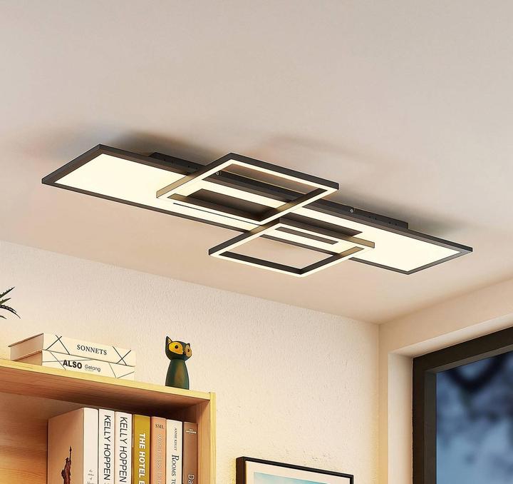 Produktbild Lucande Narumi LED-Deckenlampe CCT, 110cm, schwarz (2100 lm)