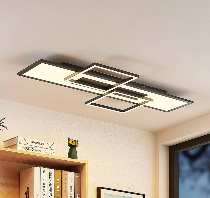 Actual product image Lucande Narumi LED Ceiling Lamp CCT, 110cm, black (2100 lm)