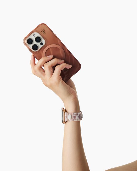 Actual product image iDeal Of Sweden Resin Watch Band 38/40/41/42 Pink Pearl (ABS, Cellulose acetate, Silicone, Stainless iron, Stainless steel)