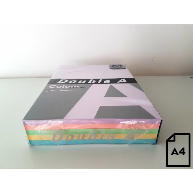 Double A, Kopierpapier, Farbiges Papier, 80 g, A4, 500 Blatt, Regenbogen 3, 5 Farben Ozean, Käse, Lagune, Flamingo (80 g...