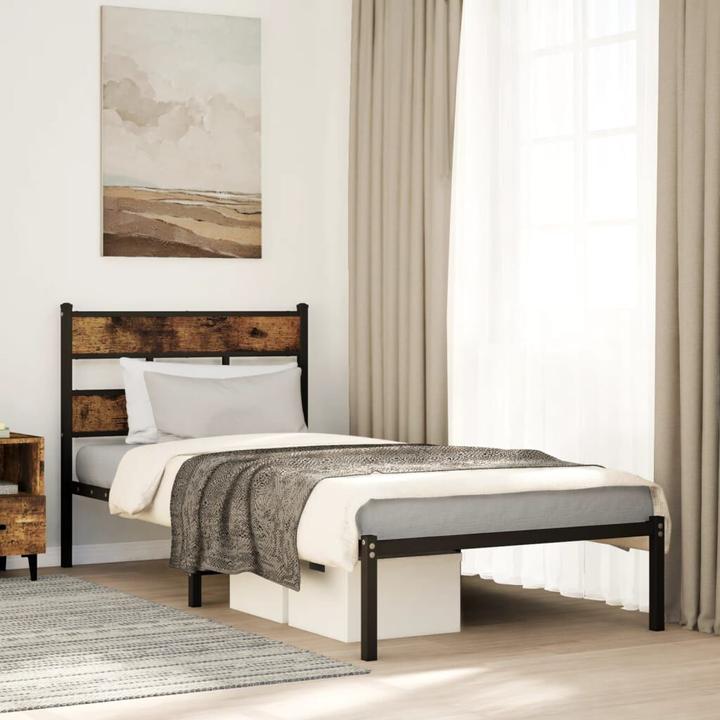 Produktbild VidaXL Bett ohne Matratze Räuchereiche (90 x 200 cm)