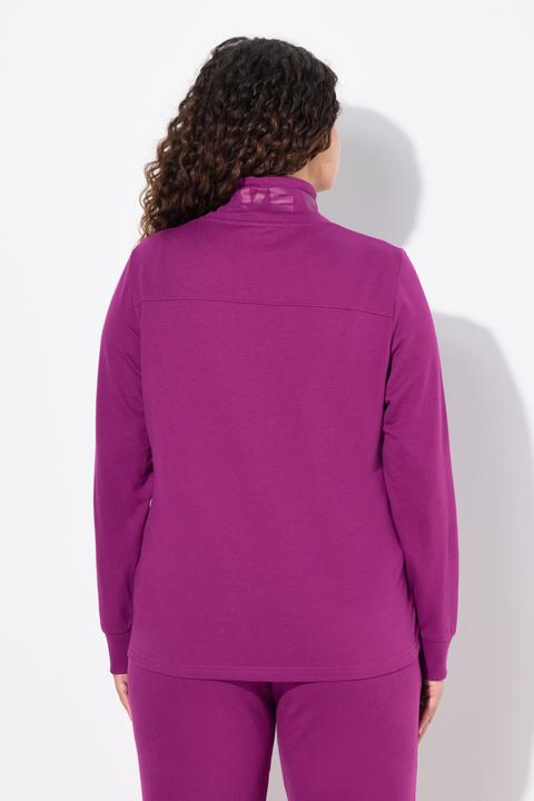Produktbild Ulla Popken Sweatjacke, Stehkragen, Kängurutasche, hinten länger (46, 48)
