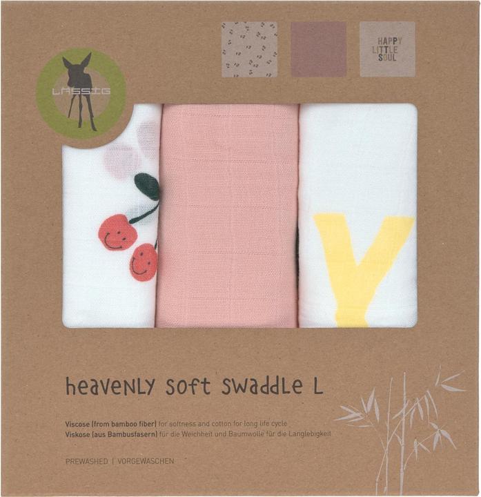 Immagine prodotto Lässig Mullwindeln & Mulltücher Mulltuch 3er Pack Heavenly Soft Swaddle L (80 cm, 80 cm)