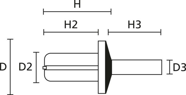 Actual product image HellermannTyton TY8P1-PA66-BK Expanding rivet 1 pc.