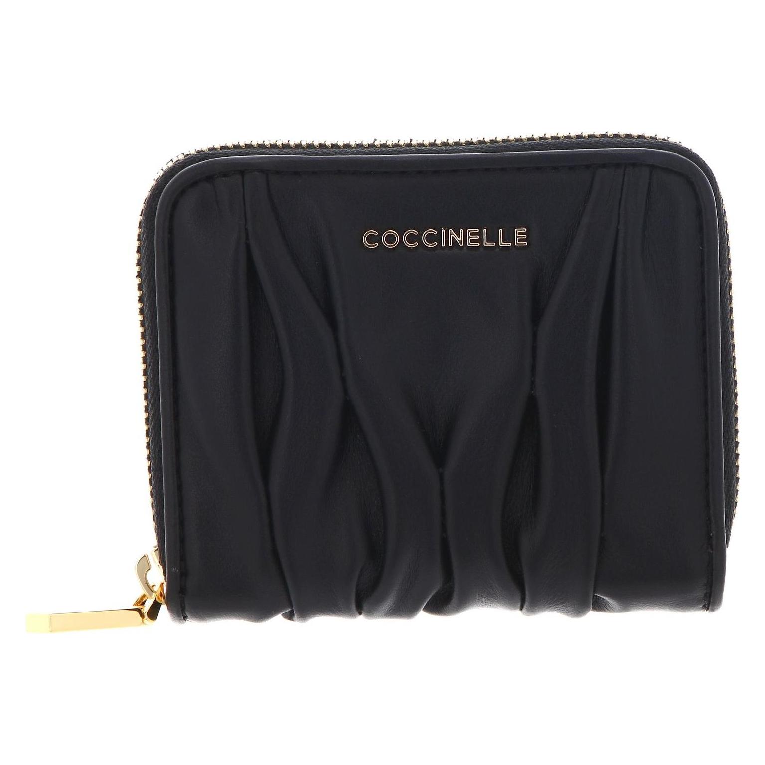 Coccinelle, Damen, Portemonnaie, Metallic Goodie Wallet Smooth Calf Leather Soft, Schwarz