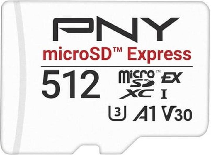 PNY SD MicroSD 512GB microSD Express (512 GB, microSD Express, microSDXC, U3, UHS-I)