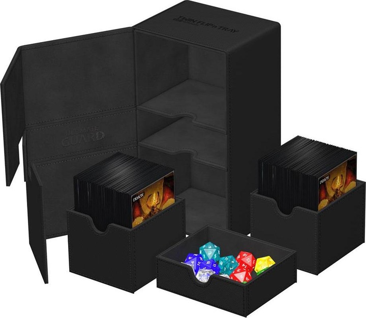 Actual product image Ultimate Guard Twin Flip'n'Tray 200+ XenoSkin Monocolor Noir