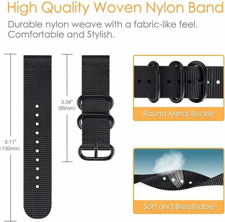 Produktbild Strap-it Armband (20 mm, Nylon, Huawei Watch GT 2)
