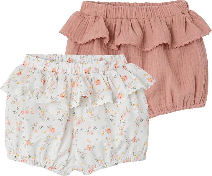Image du produit Vertbaudet 2er-Set Baby Shortys mit Volants Baumwolle (68)
