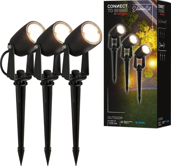 Briloner Outdoor Bodenspikes Extensionset 3er Set (135 lm, IP65)