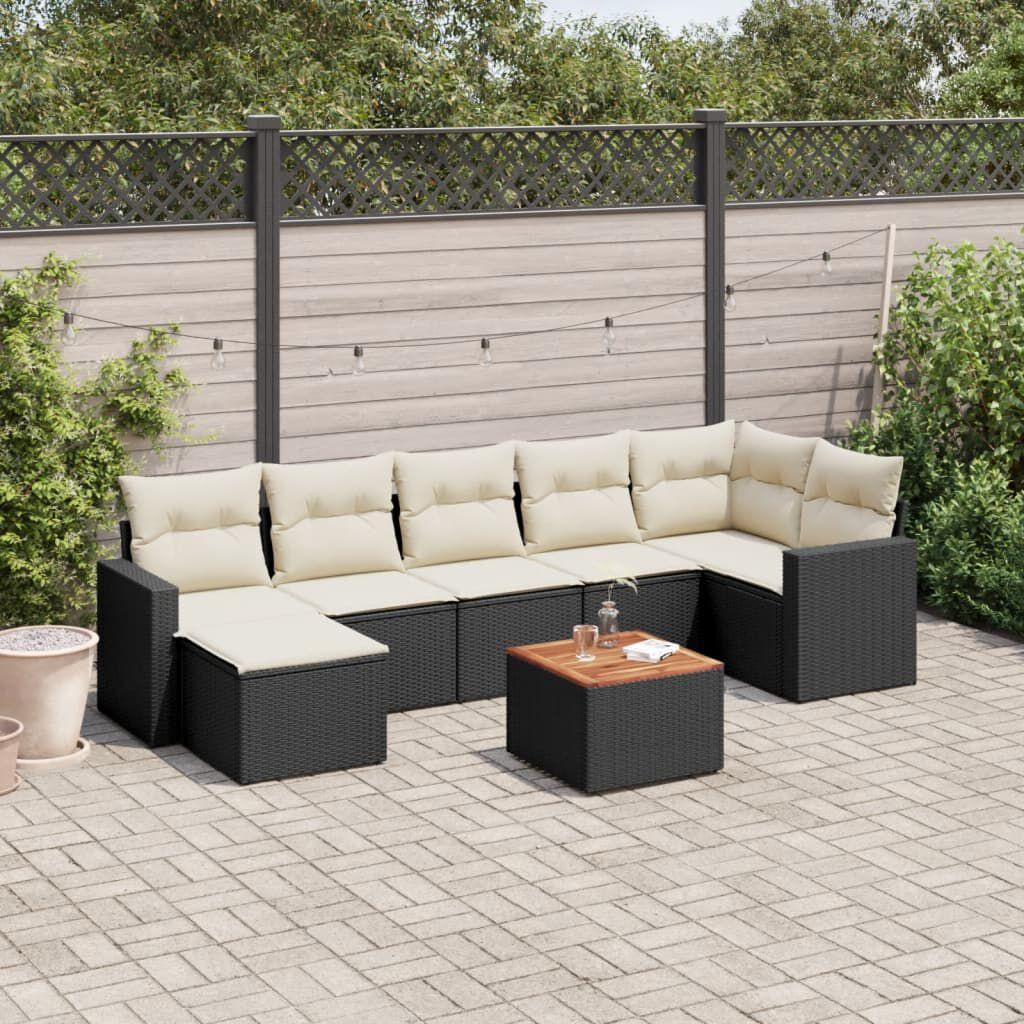 Thumbnail - VidaXL, Gartenlounge, Gartenmöbel Sofa Garnitur Lounge Sitzgruppe 8-tlg. Schwarz Poly Rattan