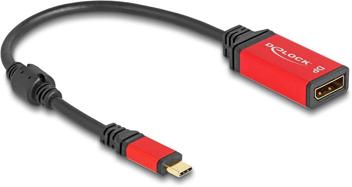 Actual product image Delock USB Type-C™ to DisplayPort adapter (DP Alt Mode) 8K 30 Hz with HDR function red (20 cm)