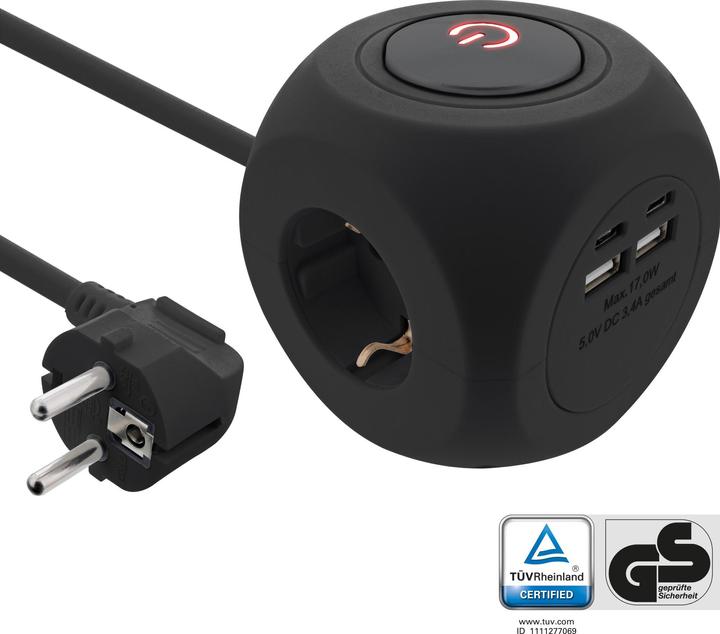InLine Oplaadkubus (1 x, USB-A, USB-C, 2 m)