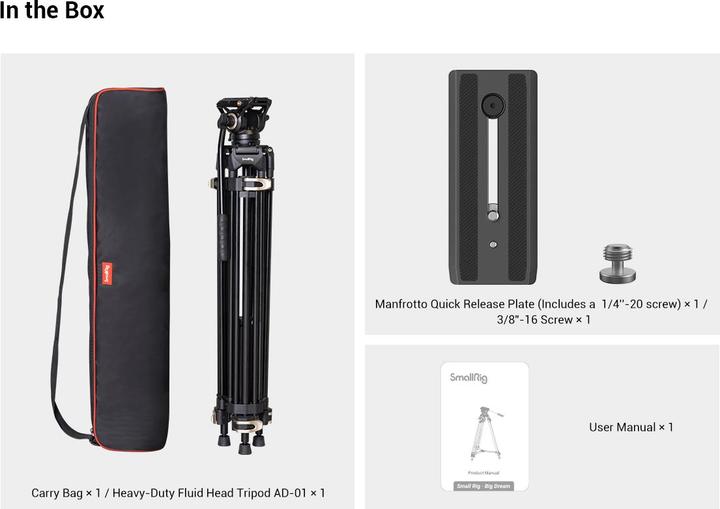 Immagine prodotto SmallRig AD-01 supporto per testa fluida ad alte prestazioni (Metallo)