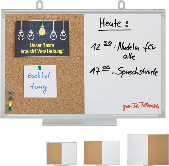 Actual product image Relaxdays combination board (Bulletin board, 60 x 7 x 45 cm)