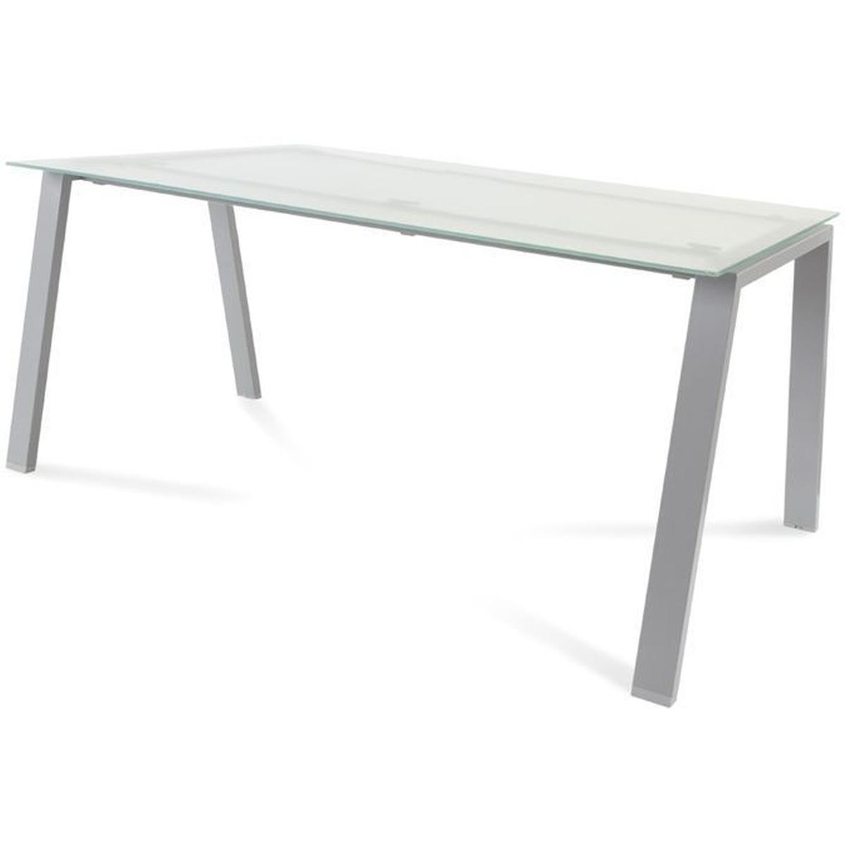 Rocada, Schreibtisch, Schreibtisch Blanca BxTxH 160x80x73cm Gestell grau Platte Glas satiniert (160 x 80 x 73 cm)
