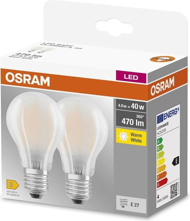 Actual product image Osram 4099854094248 LED EEK E (A - G) E27 Candle shape 4 W = 40 W Warm white (Ø x H) (E27, 470 lm, 20x)