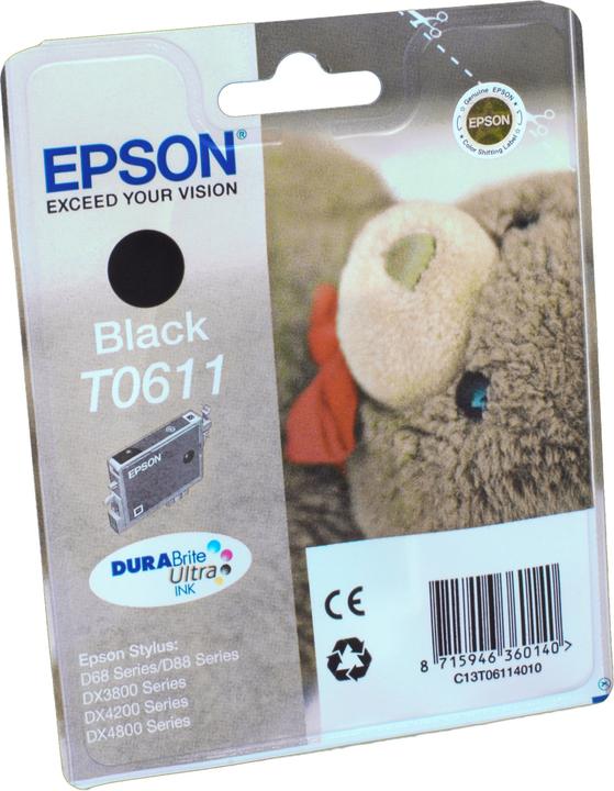 Produktbild Epson C13T06114010 T0611 Tintenpatrone schwarz 250 Seiten ISO/IEC 24711 8ml Schwarz (BK)