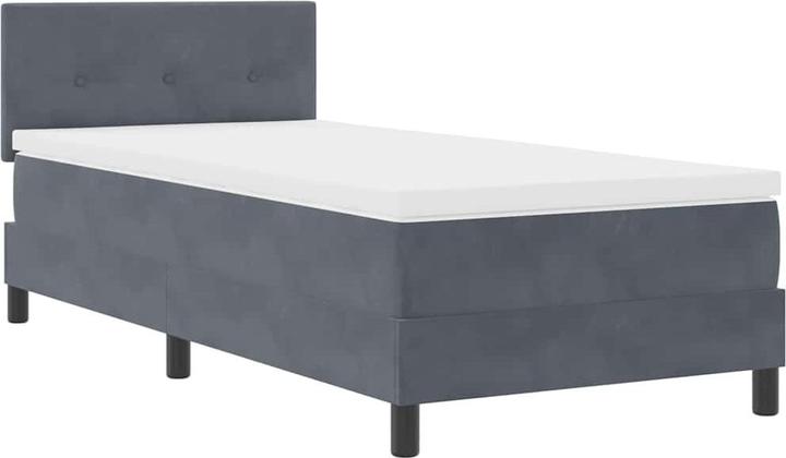 Produktbild VidaXL Boxspringbett mit Matratze Dunkelgrau 90x200 cm Samt (90 x 200 cm)