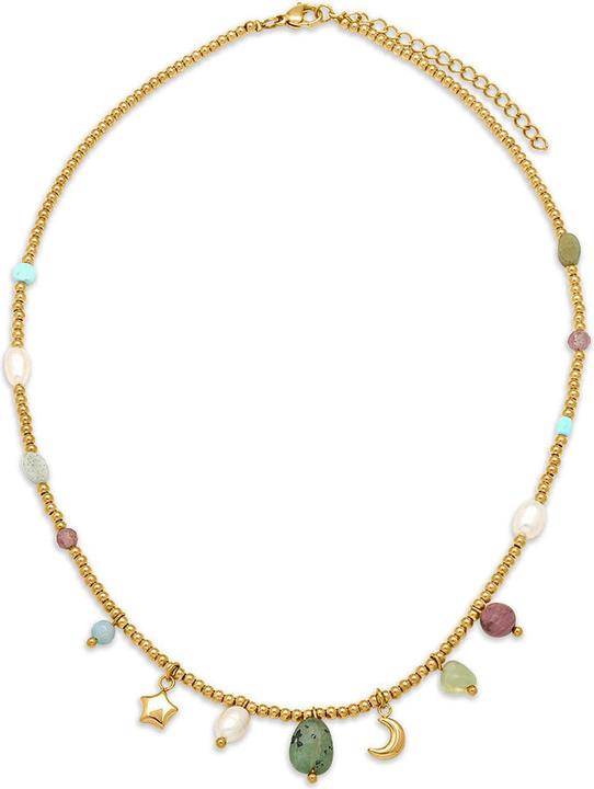 Produktbild Leyda Halskette Charms Edelstahl (Stein, Edelstahl Gelb Vergoldet 18K)