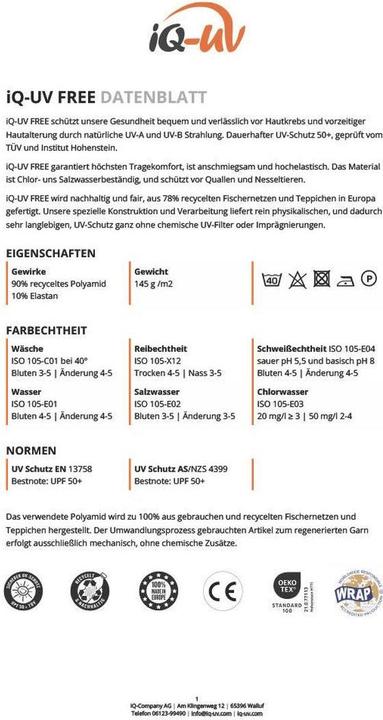 Image du produit IQ-UV Lycra FREE Shirt langarm (M)