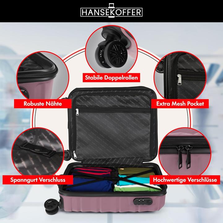 Actual product image Hansekoffer Hartschalenkoffer mit Rollen und Zahlenschloss (70 l)