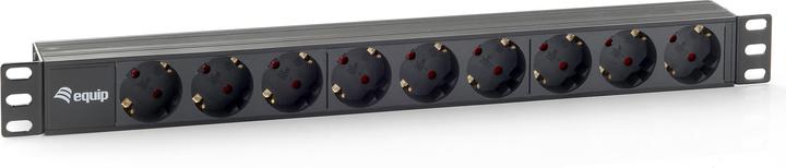 equip Power strip 9 outlets Schuko 1.8n cable RAL9005 (8x, CEE 7/4, 1.80 m)