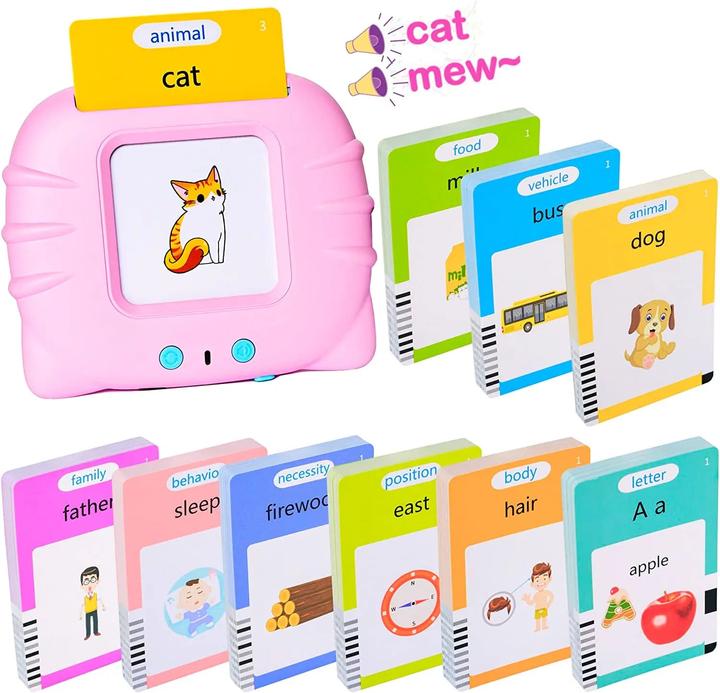 Actual product image Activity Board Talking Flash Cards Early Learning Toy Preschool Learning Reading Machine Interactive Gift (English)