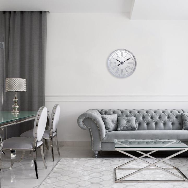 Productafbeelding Nextime Cleopatra's Spiegel - wandklok, Ø 56 cm, spiegel, wit (56 cm)