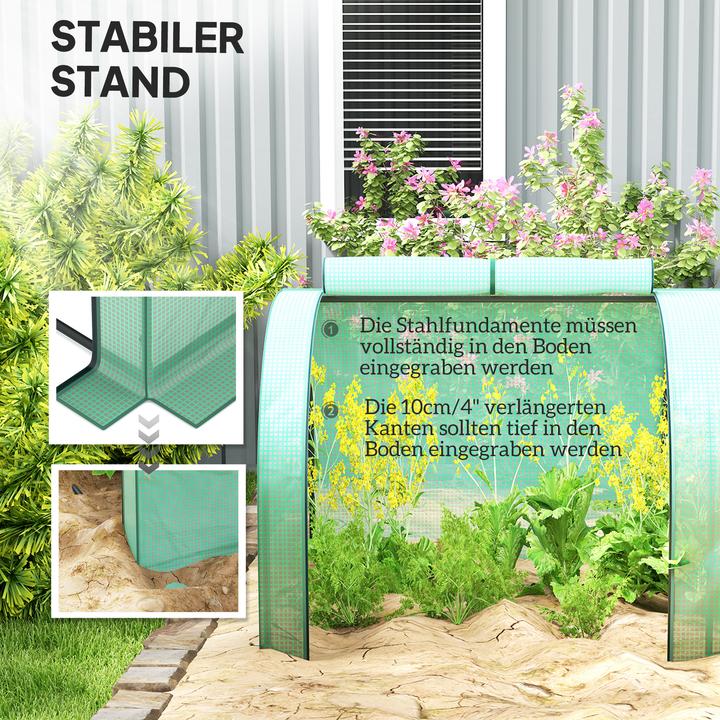 Produktbild Outsunny Gewächshaus Stahl, PE Grün