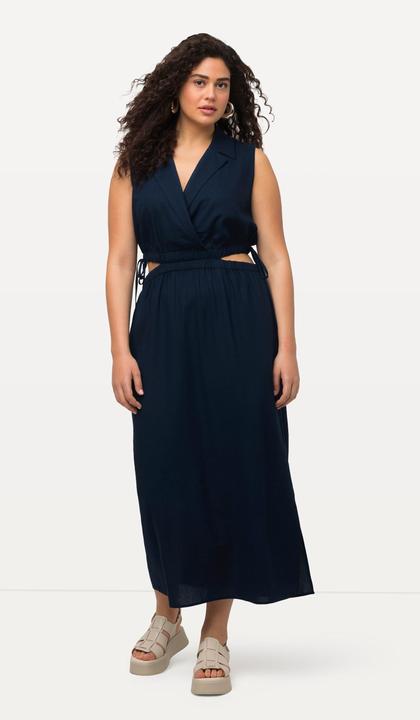 Produktbild Ulla Popken Maxikleid, Leinenmix, A-Linie, Reverskragen, ärmellos (50, 52)