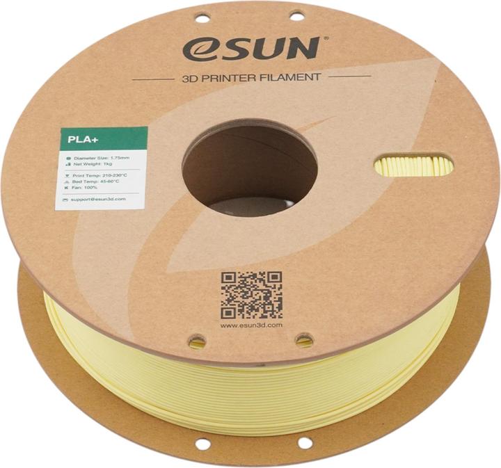 Produktbild eSUN PLA+ Mandelgelb Filament 1.75mm 1Kg (PLA+, 1.75 mm, 1000 g, Gelb)