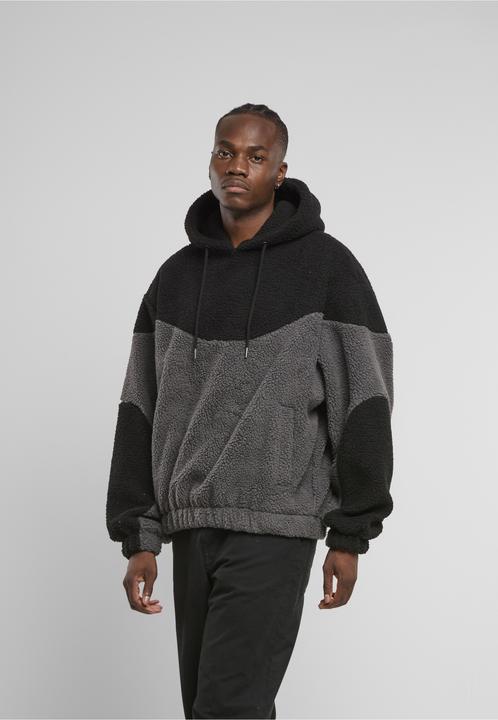 Image du produit Urban Classics Weavy Colorblock Teddy Hoodie magnet/black S (S)