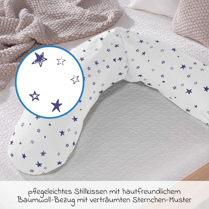 Actual product image Theraline Nursing pillow "The Original" with micro pearl filling incl. cover 190 cm (40 cm)