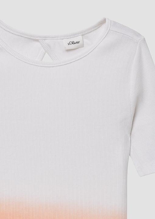 Actual product image S.Oliver T-Shirt Geripptes T-Shirt mit Cut-out und Farbverlauf (170, 176)