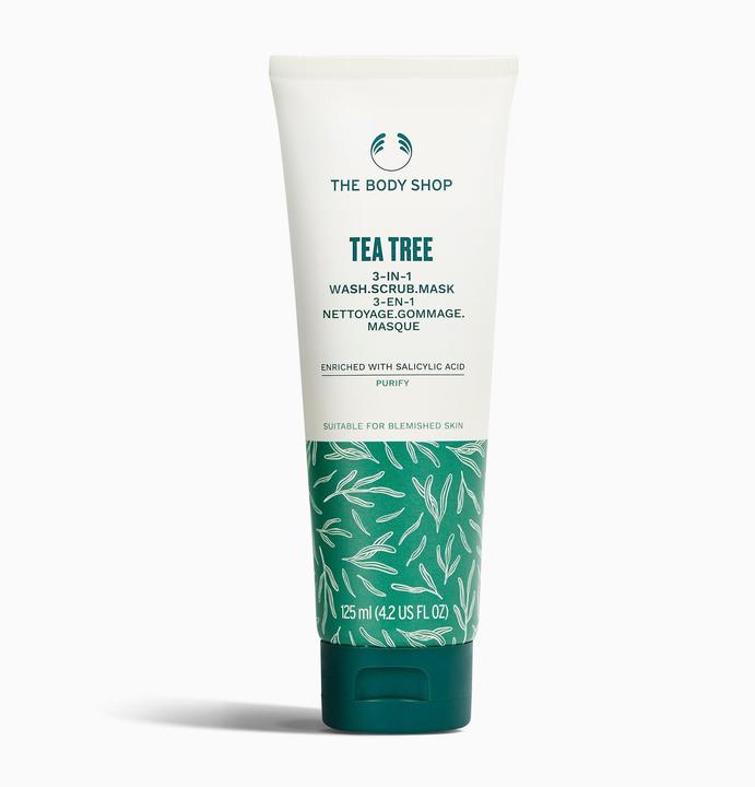 Image du produit The Body Shop Tea Tree 3-en-1 Nettoyant, Gommage et Masque pour le visage (125 ml)
