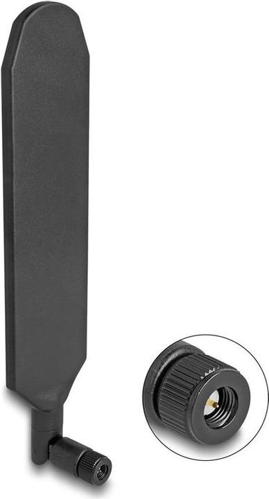 Produktbild Delock 5G LTE Antenne SMA Stecker 3 dBi omnidirektional drehbar mit Kippgelenk schwarz (5G, WLAN)