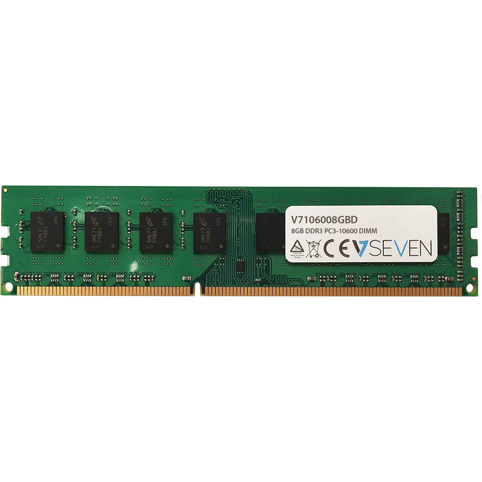 V7 V7106008GBD (1 x 8GB, 1333 MHz, DDR3-RAM, DIMM), RAM, Grün