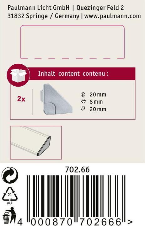 Image du produit Paulmann Cap d'extrémité du profil