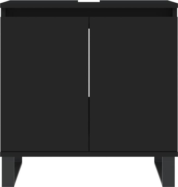 Produktbild vidaXL Badschrank Schwarz 58x33x60 cm Holzwerkstoff, Farbe (58 x 33 x 60 cm)
