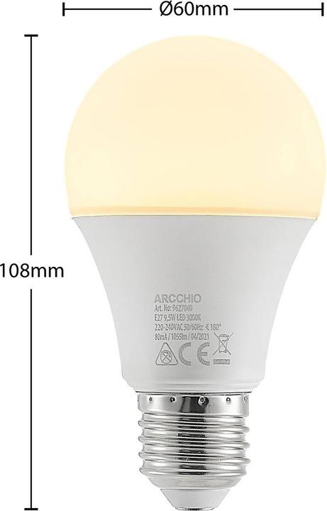Produktbild Arcchio LED-Lampe E27 A60 9,5W 3.000K opal (E27, 1055 lm)