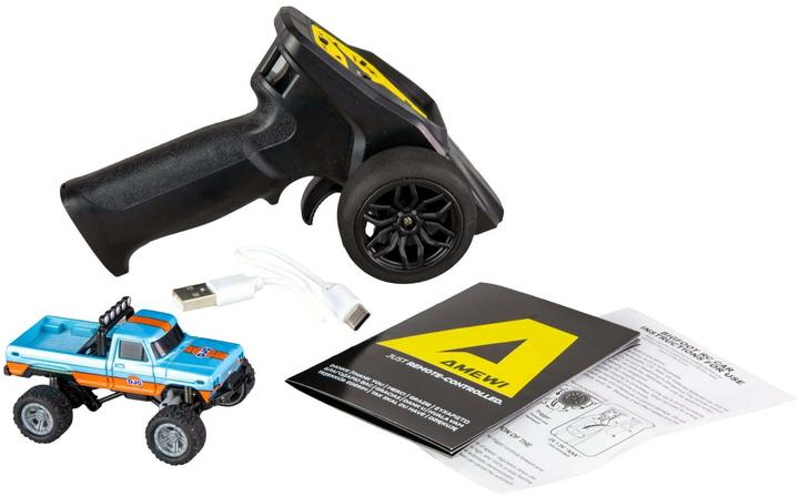 Actual product image Amewi Monster Truck Die Cast 1:64 RTR, Blau/Orange (RTR Ready-to-Run)