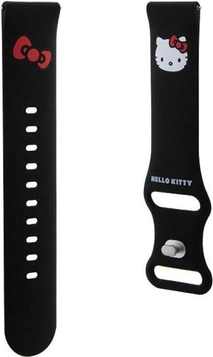 Immagine prodotto Hello Kitty Pasek Uniwersalny HKUWMSCHBLK Testa di gattino in silicone czarny/nero 20mm (20 mm, Acciaio inossidabile, Materiale sintetico, Silicone)