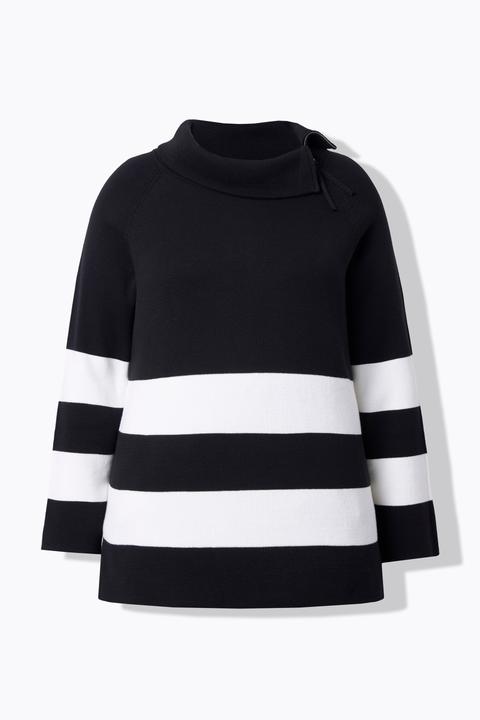 Produktbild Ulla Popken Pullover, Blockstreifen, Rollkragen, Zipper (60)