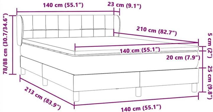 Produktbild vidaXL Boxspringbett (140 x 210 cm)