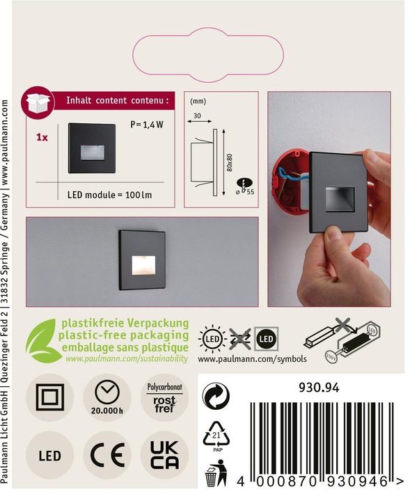 Image du produit Paulmann Edge Quadro (100 lm)