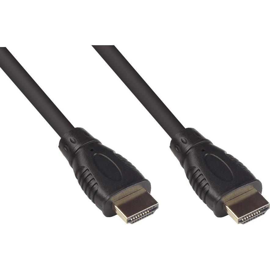 Good Connections Anschlusskabel HDMI 2.0b, 4K / UHD @60Hz, 18 Gbit/s, vergoldete Kontakte, schwarz, 5m, Good Connecti (5...