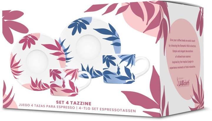 Immagine prodotto Bialetti Primavera Zestaw 4 filiżanek ze spodkiem (4 sztuki) (60 ml, 4 x)